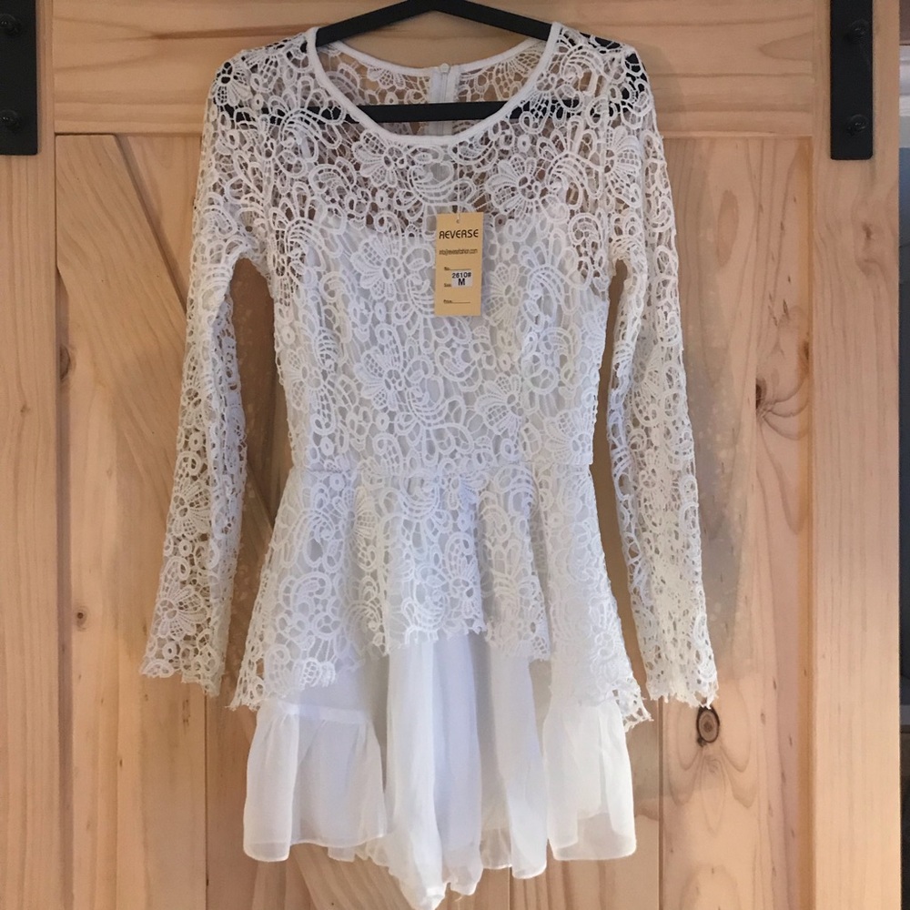 white open lace romper